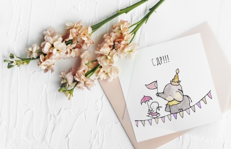 Мини открытка "С днем рождения"